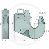 HAK ZACZEPU DOLNEGO CAT 3 KOŃCÓWKA DO WSPAWANIA