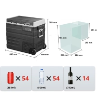 LODÓWKA TURYSTYCZNA KOMPRESOROWA SAMOCHODOWA ZAMRAŻARKA DUAL ZONE 60L 12/24/230V EVO UD65