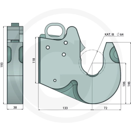 HAK ZACZEPU DOLNEGO CAT 3 KOŃCÓWKA DO WSPAWANIA