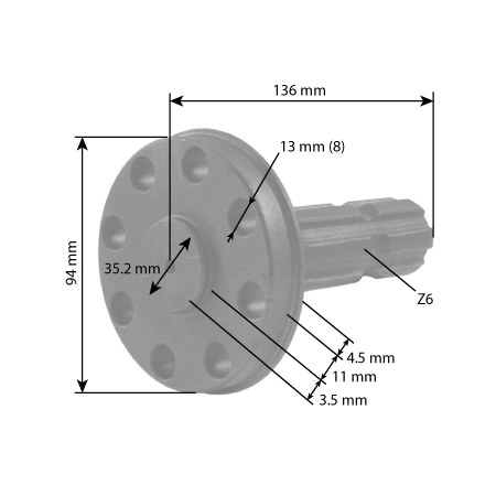 04417388 KOŃCÓWKA WAŁKA MOCY WOM CASE CS DEUTZ AGROTON 133000270156